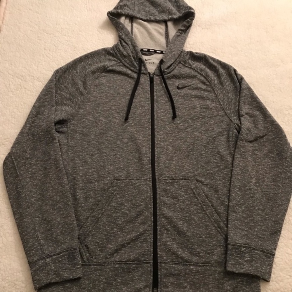 Gray Nike Dri-Fit Zip-Up Hoodie Sweatshirt